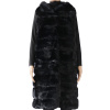 Dámská dlouhá vesta s kapucí z umělé kožešiny Y2388-2, černé barvy 9001730