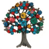 Brož - strom s broušenými kamínky, multicolorové barvy