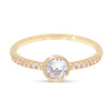Dámský jemný pozlacený prsten 14k s kulatým zirkonem 4000432