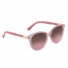 Dámské sluneční brýle s koženkovým doplňkem a zlacením, růžové , 9001993-2, TR2558