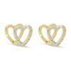 VERONA 3831 Pozlacené náušnice srdíčka osázené zirkony  Ellami