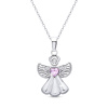 Řetízek z chirurgické oceli anděl s růžovým zirkonem 2324-1