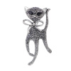 Brož kočka se zirkony černé barvy 9001685 -5