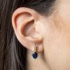 Náušnice s modrým zirkonem 4005
