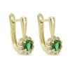 Náušnice kytky zelené zirkony 4012
