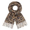 Dámský lehký šál leopardí vzor tmavě hnědý 7200793