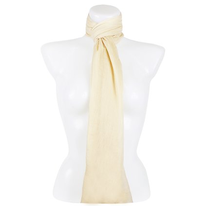 Dámský lehký obdélníkový šál 37515 - béžové barvy 7200617-17