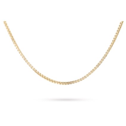 14k pozlátená retiazka - typ Cube, dĺžka 45 cm / 0,1 cm 3001702