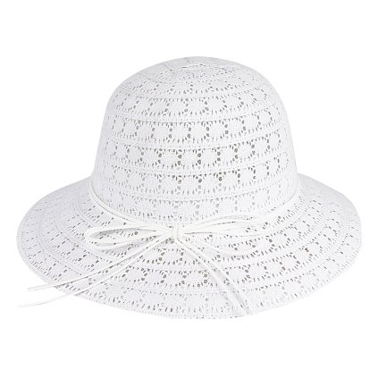 Dámsky klobúk 9-60 s bielym ozdobným povrázkom - bielej farby 9001608-7
