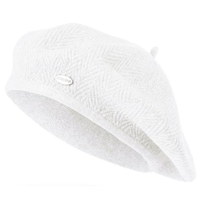 Dámský kašmírový baret se třpytivou přízí GA192, okrově žluté barvy 7100401-8