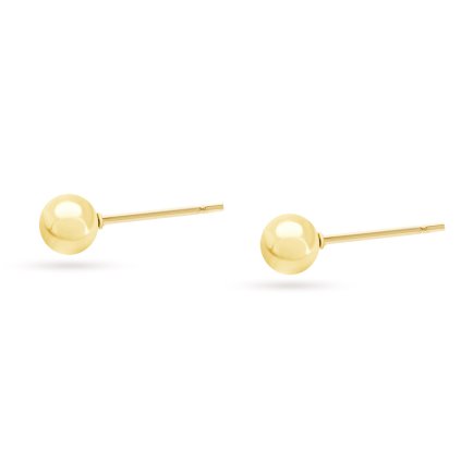 Náušnice z chirurgickej ocele, pozlátené 14k kôstky, okrúhle Ø5 mm 1002946