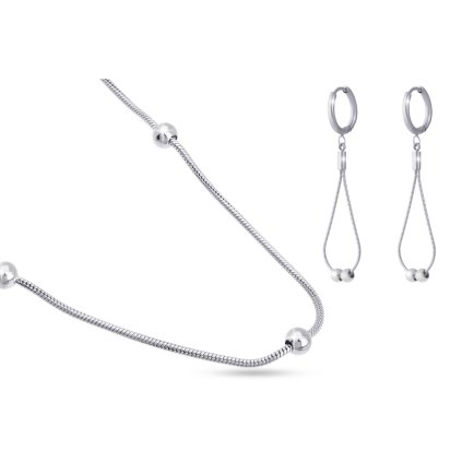 Set z chirurgické oceli, pozlacený 14k s motivem květiny, řetízek + náramek 300