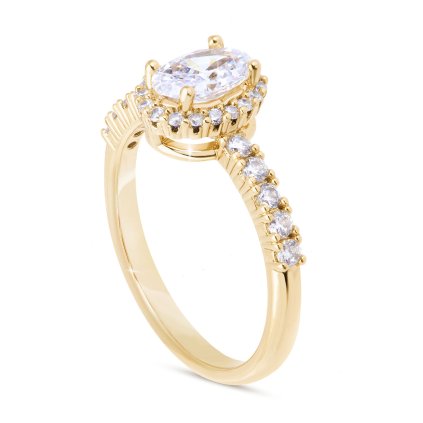 Pozlátený prstienok 14k zirkón 4000419