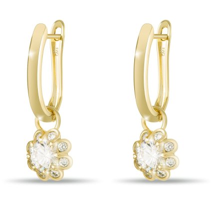 47220 zlacene nausnice 14k visaci kvet 1003085