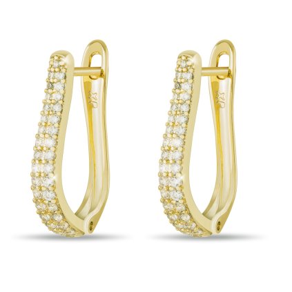 47211 1 zlacene nausnice 14k se zirkonem do tvaru podkovy 1003082