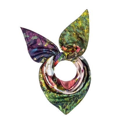 Dámska hodvábna šatka RR3050-08 letuška s potlačou maľby - dáma so slnečníkom 9001637-13