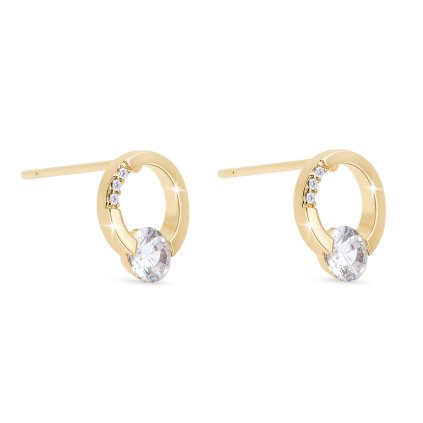 50467 pozlacene nausnice 14k kolecko se zirkony 1003146