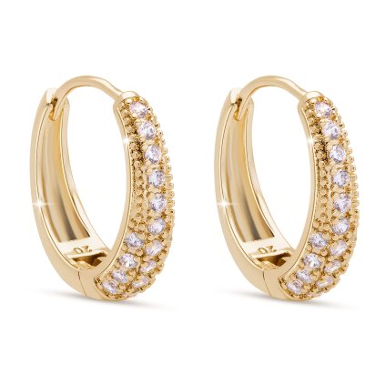 50734 pozlacene nausnice 14k rozsirujici kruh se zirkony 1003151