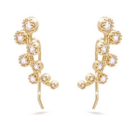50746 pozlacene nausnice 14k vetvicka se zirkony 1003155