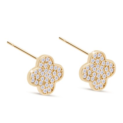 50752 pozlacene nausnice 14k kytka se zirkony 1003157