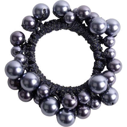 Gumička do vlasov s perličkami 3933-9 modro-fialová