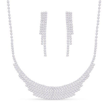 Štrasový set 10 0027 náušnice + náhrdelník