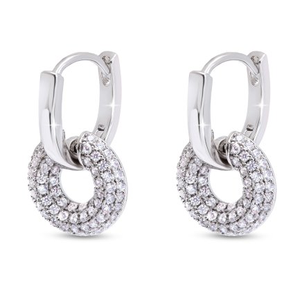 51455 rhodiované náušnice kruhy so zirkónmi 1003205