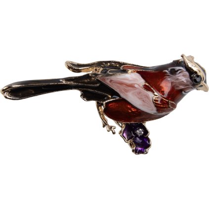 Brošňa - červený vtáčik 9001780