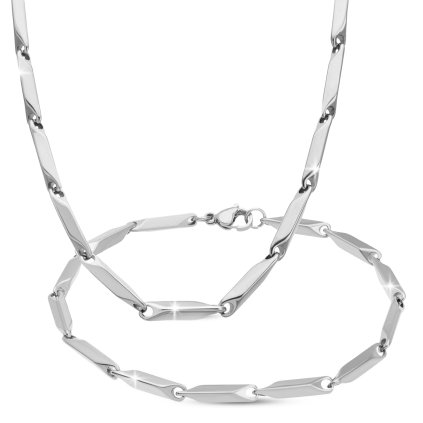 Set z chirurgickej ocele náramok + retiazka článkový motív 10 0033