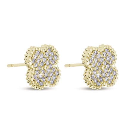 53170 pozlacene nausnice 14k kytka se zirkony 1003307