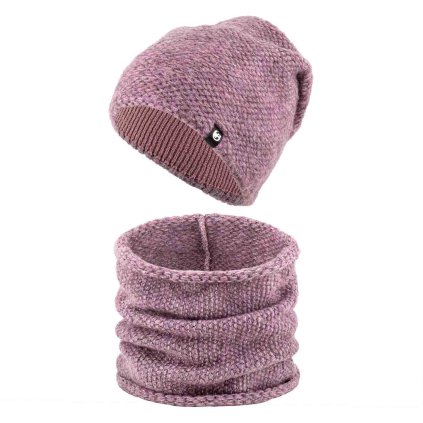 53194 damsky zimni set wrobi cepice a tunel fialove barvy 7100440 10