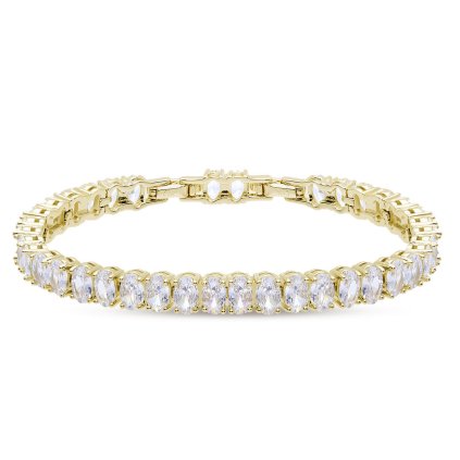 53329 pozlaceny naramek 14k ovalky se zirkony 2002696