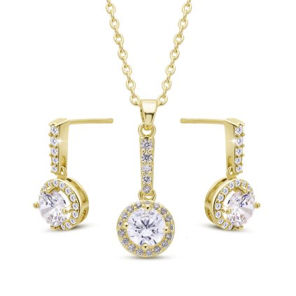 53947 set retizek nausnice pozlacene 14k se zirkony