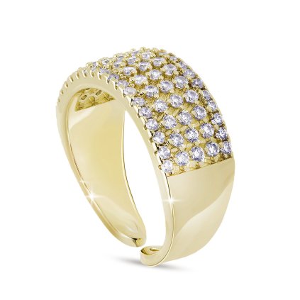 54103 prstynek pozlaceny 14k 5 rad zirkonu 4000483