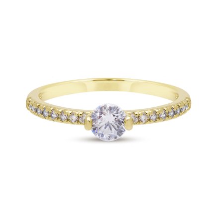 54109 prstynek pozlaceny 14k velky zirkon s malymi 4000475