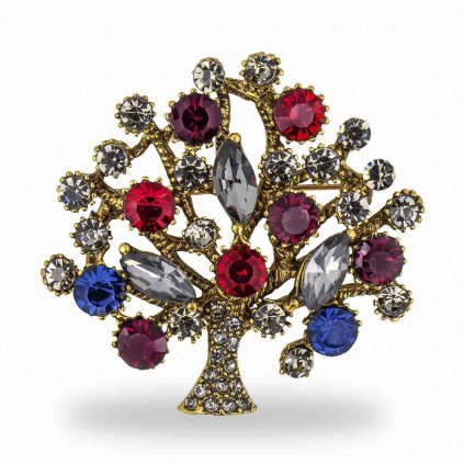 54262 broz strom osazeny barevnymi kaminky a zirkony multicolor 9001782 3