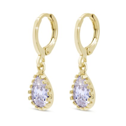 54559 pozlacene nausnice 14k zirkon tvaru kapky 1003414