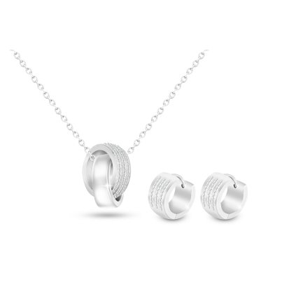 Súprava z chirurgickej ocele náušnice+retiazka, zirkóny lux