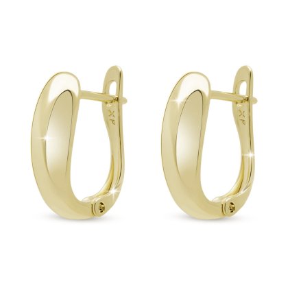 58339 hladke nausnice zlacene 14k zlatem 3706