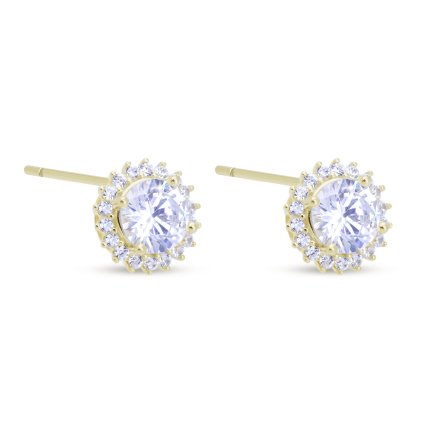 59167 stribrne nausnice pecky trpytive pozlaceno 14k zlatem 3771