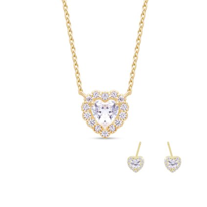 60787 set 345 stribrny retizek nausnice pozlacene 14k zlatem