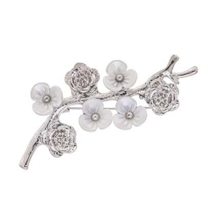 61810 broz vetvicka s kvety stribrne barvy 9002004