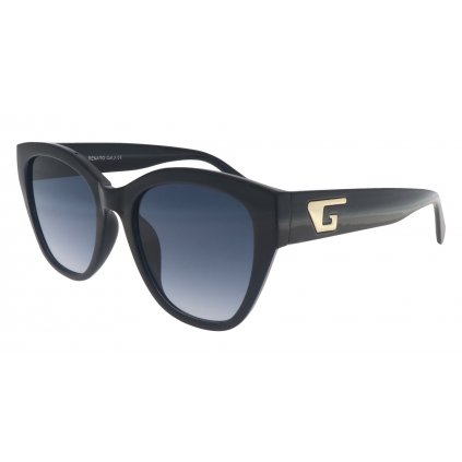 Dámske slnečné okuliare, Cat Eye 22209, čiernej farby s modrými tónovanými šošovkami 9001399-77