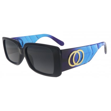 Dámske slnečné okuliare, štvorcové 22211, čiernej farby - tmavo modrá farba koncoviek rámov 9001399-98