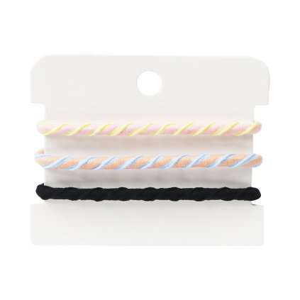 Vlasová gumička tenká, farebná kombinácia - ružovej, modrej a čiernej farby 3 ks 8000745-3