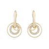 Pozlacené náušnice 14k, visací zirkonové kolečko na řetízku 1002481