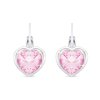 Náušnice z chirurgické oceli srdce, ozdobené růžovým kamínkem 1002250