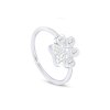 Dámsky jemný prsteň z chirurgickej ocele, labka so zirkónmi 4000281