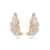 Pozlacené náušnice 14K, peříčko ozdobené zirkony 1002314