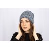 Dámská pletená zimní čepice, WROBI s lesklou nití - modrá 7100390-2